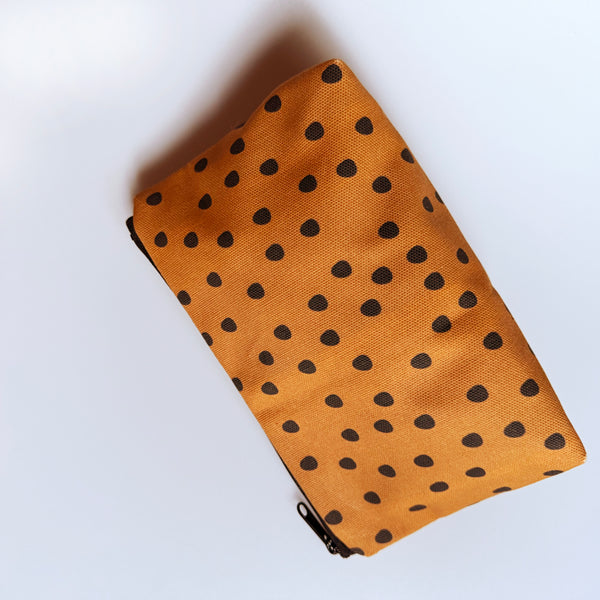 Canvas Daisy Zipper Pouch
