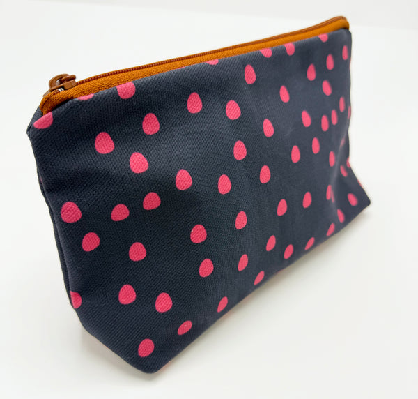 Canvas Daisy Zipper Pouch