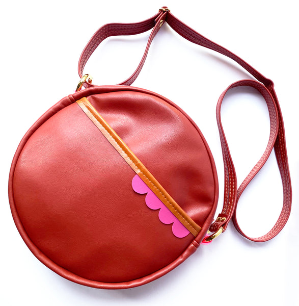Betty Cross Body Bag, Coral Sunset with Hot Pink & Orange Accents
