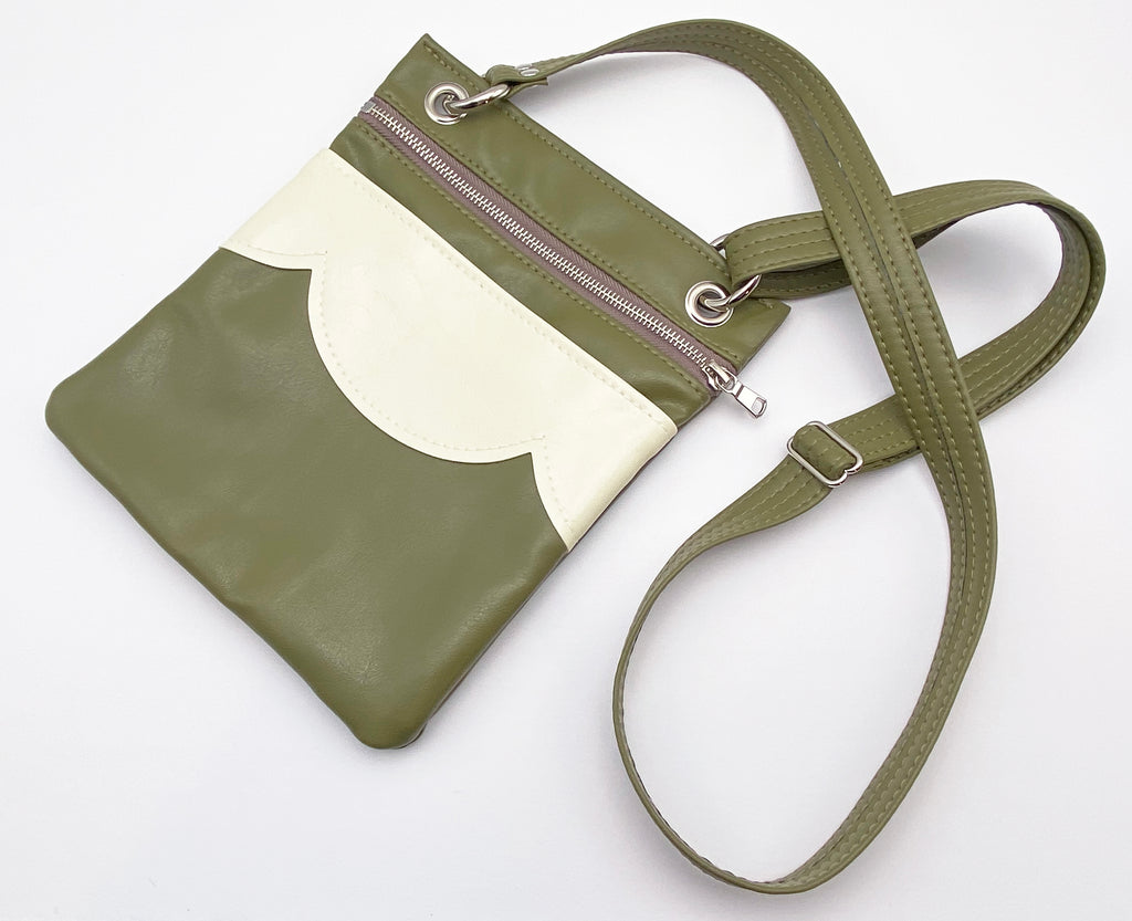 The Cloud Cross Body Travel Bag - Olive + Chartreuse