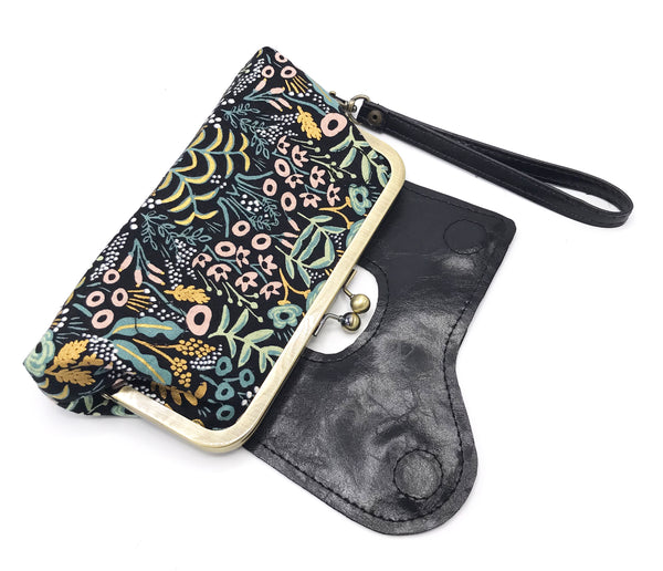 The Audrey Wallet Clutch Floral with Gold Accents