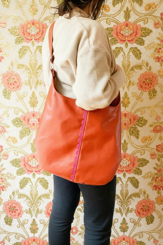 Cross Body Tote Bag on a model. 