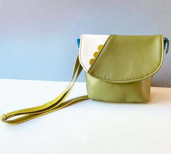 The Kelice adjustable cross body bag made from recycled materials - Avocado Chartreuse