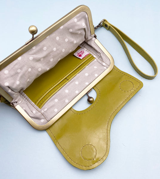 The Audrey Wallet Clutch Green + Chartreuse Daisy