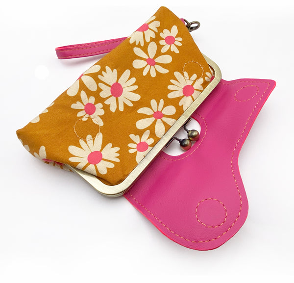 The Audrey Clutch Hot Pink Daisy